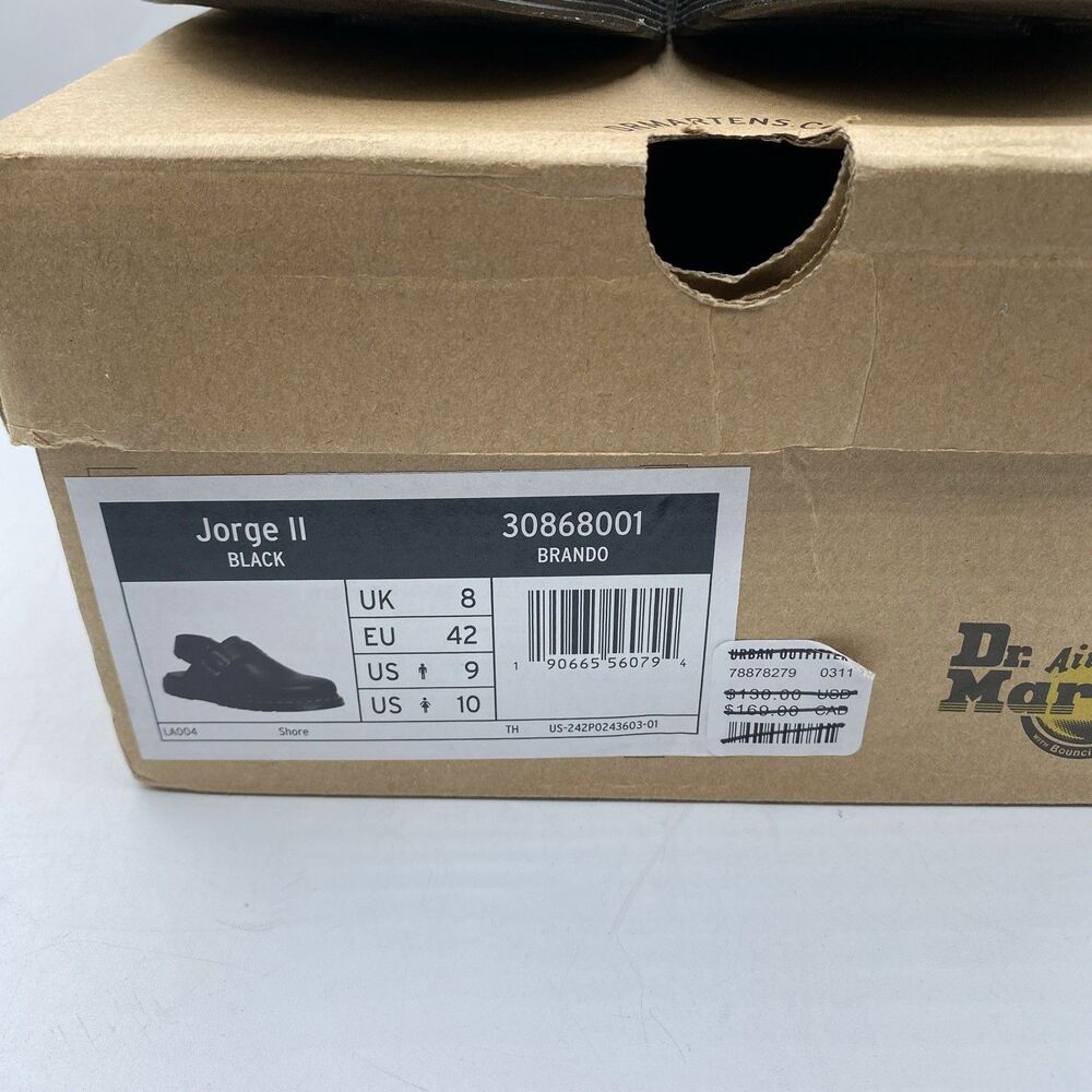 Dr Marten Jorge II Sandals Men 42 US 9 Black Slingback Buckle Casual NWB - Picture 3 of 11